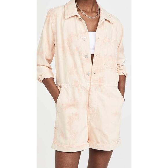 AMO Pants - AMO Romper Women's XL Sherbert Tie Dye Denim Long Sleeve Utility Coverall